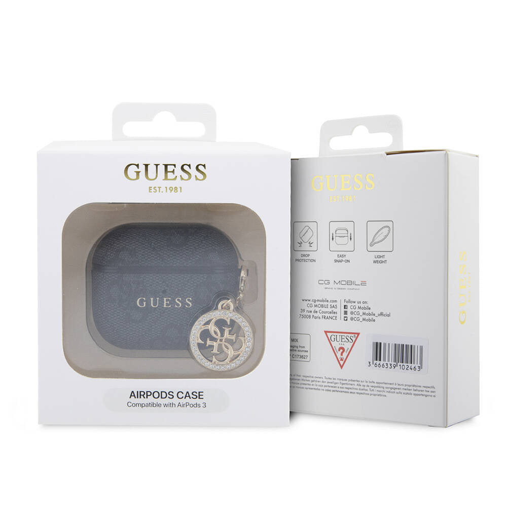 Guess Airpods 3. Nesil Orjinal Lisanslı 4G Desenli Taşlı 4G Süs Zincirli Kılıf Guess Airpods 3. Nesil Orjinal Lisanslı 4G Desenli Taşlı 4G Süs Zincirli Kılıf